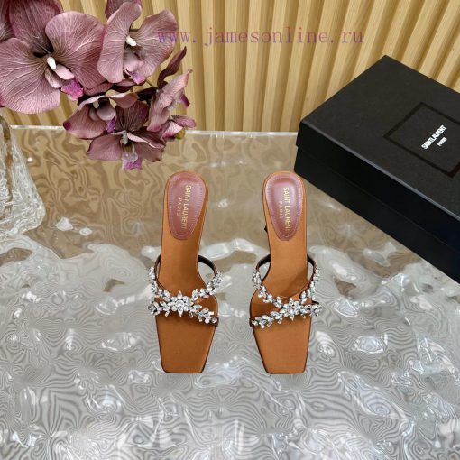 2024 New Saint Laurent YSL Diamond Decorative Square Head SandalsSexy and stunning collectio7wh6vvwy - Image 4