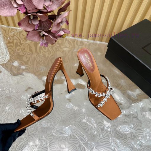2024 New Saint Laurent YSL Diamond Decorative Square Head SandalsSexy and stunning collectio7wh6vvwy - Image 8
