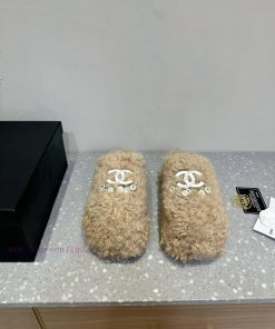 Chanel 24ss Autumn/Winter New Thick Bottom Wool Half Top Woolen ShoesSuper comfortable barefk3mbmi7u