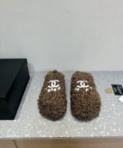 Chanel 24ss Autumn/Winter New Thick Bottom Wool Half Top Woolen ShoesSuper comfortable barefqj2g3tjj