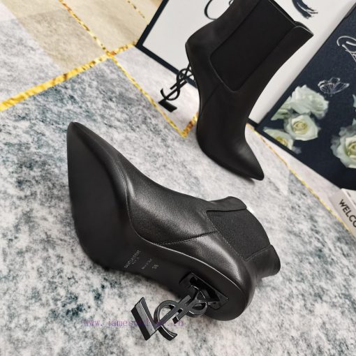 New - YSLlogo letter and elastic band short bootsImported original cowhide/patent leather upyj34mx7p - Image 10