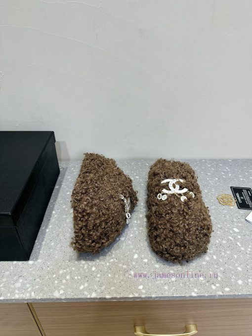 Chanel 24ss Autumn/Winter New Thick Bottom Wool Half Top Woolen ShoesSuper comfortable barefqj2g3tjj - Image 3
