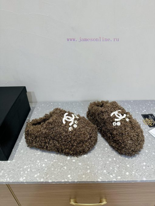 Chanel 24ss Autumn/Winter New Thick Bottom Wool Half Top Woolen ShoesSuper comfortable barefqj2g3tjj - Image 5