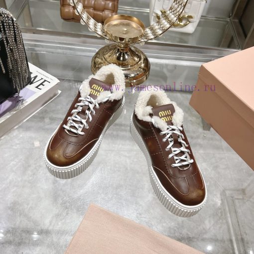 Miu Miu 24ss Thick Bottom Biscuit Bottom 24ss Spring/Summer New British Style Strap up Whit5eakqmcy - Image 2