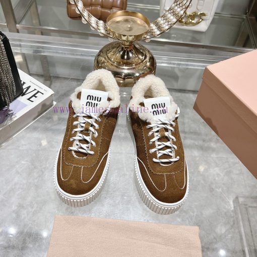 Miu Miu 24ss Thick Bottom Biscuit Bottom 24ss Spring/Summer New British Style Strap up Whitec9gkpqqb - Image 2