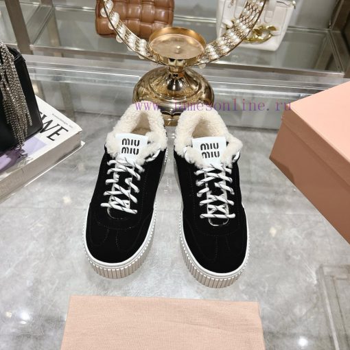 Miu Miu 24ss Thick Bottom Biscuit Bottom 24ss Spring/Summer New British Style Strap up Whitewp9ms4pf