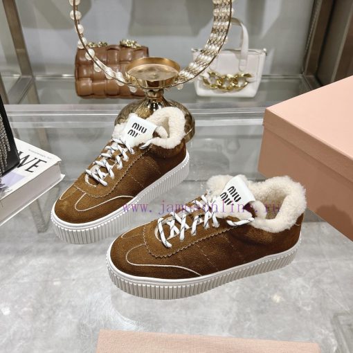 Miu Miu 24ss Thick Bottom Biscuit Bottom 24ss Spring/Summer New British Style Strap up Whitec9gkpqqb - Image 3