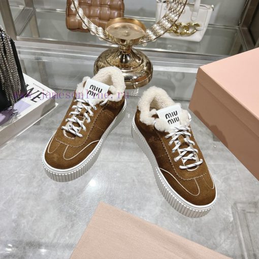 Miu Miu 24ss Thick Bottom Biscuit Bottom 24ss Spring/Summer New British Style Strap up Whitec9gkpqqb - Image 4