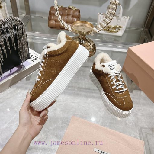 Miu Miu 24ss Thick Bottom Biscuit Bottom 24ss Spring/Summer New British Style Strap up Whitec9gkpqqb - Image 6
