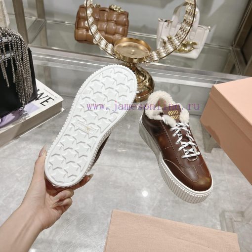 Miu Miu 24ss Thick Bottom Biscuit Bottom 24ss Spring/Summer New British Style Strap up Whit5eakqmcy - Image 9