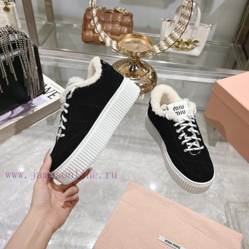 Miu Miu 24ss Thick Bottom Biscuit Bottom 24ss Spring/Summer New British Style Strap up Whitewp9ms4pf - Image 5