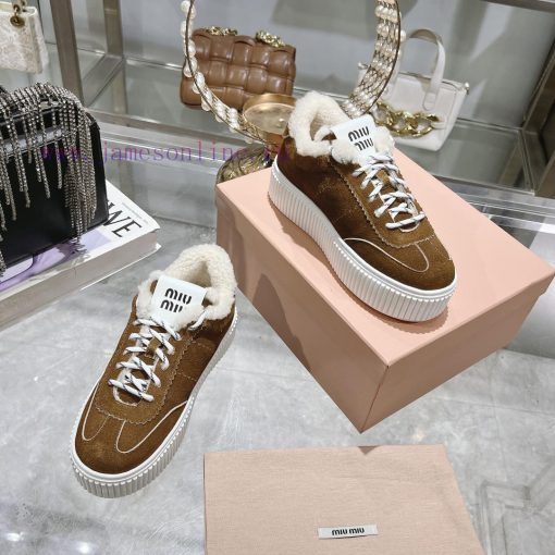 Miu Miu 24ss Thick Bottom Biscuit Bottom 24ss Spring/Summer New British Style Strap up Whitec9gkpqqb - Image 7