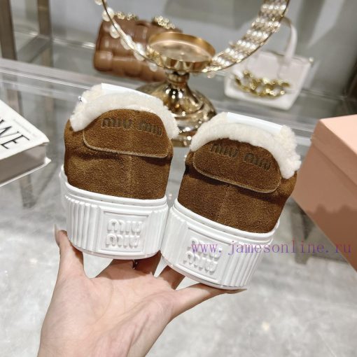 Miu Miu 24ss Thick Bottom Biscuit Bottom 24ss Spring/Summer New British Style Strap up Whitec9gkpqqb - Image 9