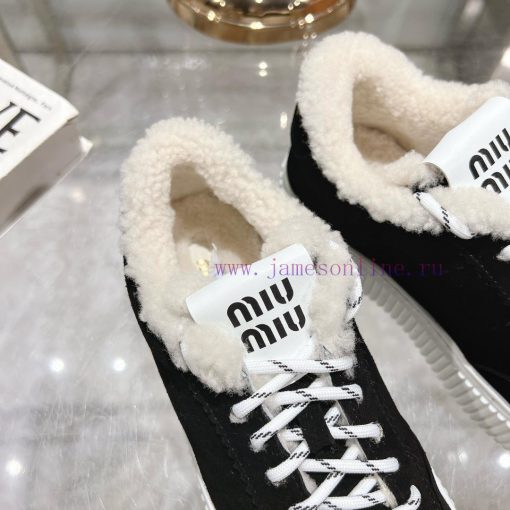 Miu Miu 24ss Thick Bottom Biscuit Bottom 24ss Spring/Summer New British Style Strap up Whitewp9ms4pf - Image 8