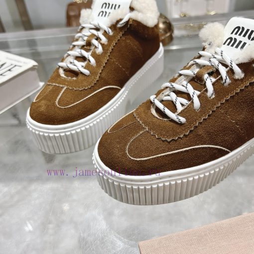 Miu Miu 24ss Thick Bottom Biscuit Bottom 24ss Spring/Summer New British Style Strap up Whitec9gkpqqb - Image 10