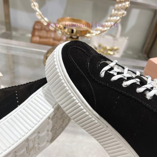 Miu Miu 24ss Thick Bottom Biscuit Bottom 24ss Spring/Summer New British Style Strap up Whitewp9ms4pf - Image 9