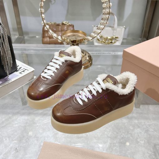 Miu Miu 24ss Thick Bottom Biscuit Bottom 24ss Spring/Summer New British Style Strap up Whiteu8qjftis - Image 4