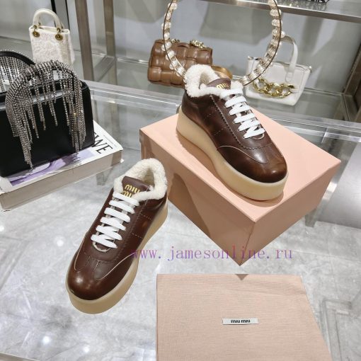 Miu Miu 24ss Thick Bottom Biscuit Bottom 24ss Spring/Summer New British Style Strap up Whiteu8qjftis - Image 6