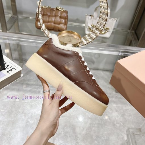 Miu Miu 24ss Thick Bottom Biscuit Bottom 24ss Spring/Summer New British Style Strap up Whiteu8qjftis - Image 7
