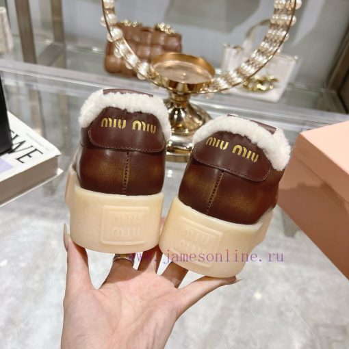 Miu Miu 24ss Thick Bottom Biscuit Bottom 24ss Spring/Summer New British Style Strap up Whiteu8qjftis - Image 8