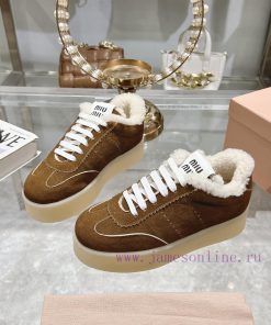 Miu Miu 24ss Thick Bottom Biscuit Bottom 24ss Spring/Summer New British Style Strap up White232mpj6b