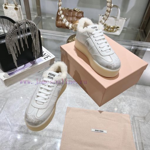 Miu Miu 24ss Thick Bottom Biscuit Bottom 24ss Spring/Summer New British Style Strap up Whiteymhzdf9u - Image 10
