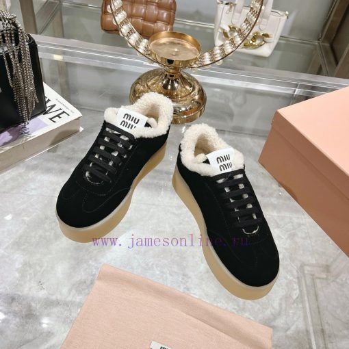 Miu Miu 24ss Thick Bottom Biscuit Bottom 24ss Spring/Summer New British Style Strap up Whitengmfhyxk - Image 5