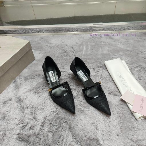 JIMMY CHOO Versatile Charm High Heels, made of brushed leather material to achieve the classzehr7sao