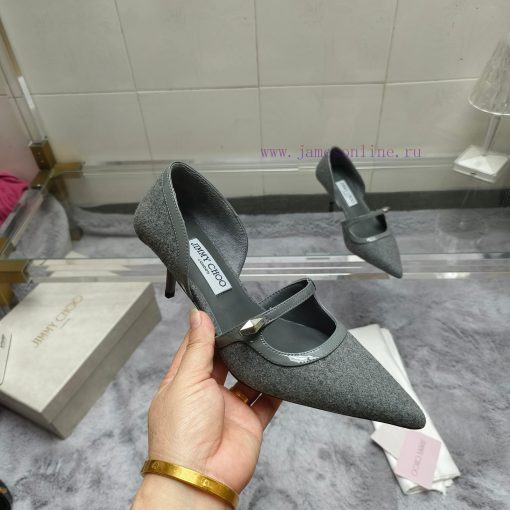 JIMMY CHOO Versatile Charm High Heels, made of brushed leather material to achieve the classifokl5fo - Image 6