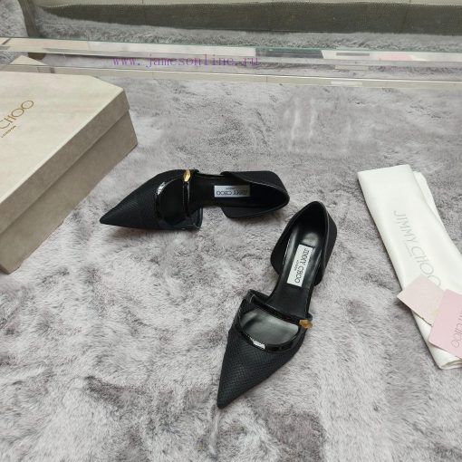 JIMMY CHOO Versatile Charm High Heels, made of brushed leather material to achieve the classzehr7sao - Image 4
