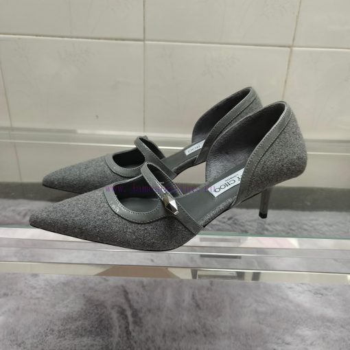 JIMMY CHOO Versatile Charm High Heels, made of brushed leather material to achieve the classifokl5fo - Image 7