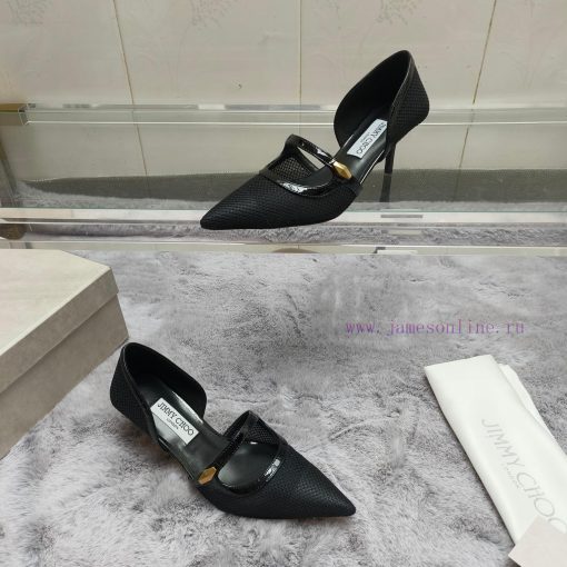 JIMMY CHOO Versatile Charm High Heels, made of brushed leather material to achieve the classzehr7sao - Image 5