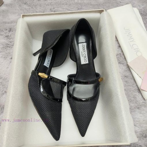 JIMMY CHOO Versatile Charm High Heels, made of brushed leather material to achieve the classzehr7sao - Image 9