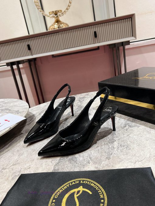 ∙ CL deduction with empty space ∙ ꫛꫀ w ︎ ️This high-heeled shoe is made of black calf leathenh7z5aez - Image 3