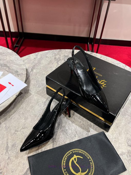 ∙ CL deduction with empty space ∙ ꫛꫀ w ︎ ️This high-heeled shoe is made of black calf leathenh7z5aez - Image 4