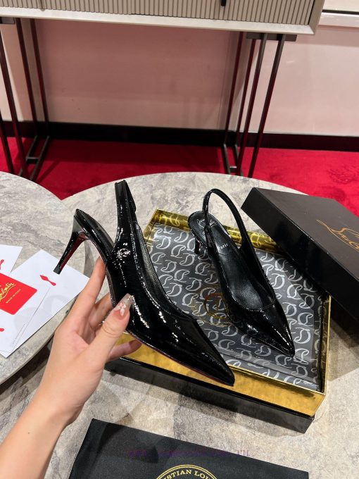 ∙ CL deduction with empty space ∙ ꫛꫀ w ︎ ️This high-heeled shoe is made of black calf leathenh7z5aez - Image 6