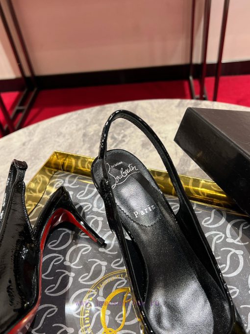 ∙ CL deduction with empty space ∙ ꫛꫀ w ︎ ️This high-heeled shoe is made of black calf leathenh7z5aez - Image 7