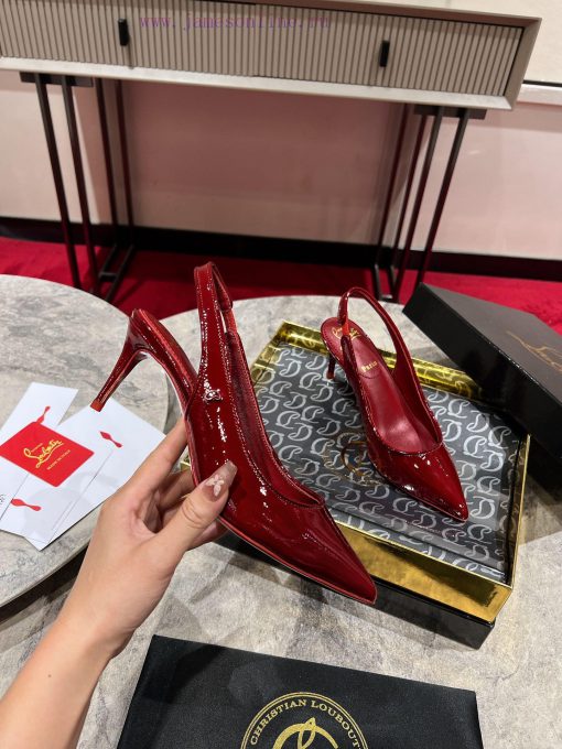 ∙ CL deduction with empty space ∙ ꫛꫀ w ︎ ️This high-heeled shoe is made of black calf leatherfqavdeb - Image 6