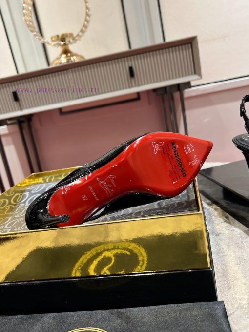 ∙ CL deduction with empty space ∙ ꫛꫀ w ︎ ️This high-heeled shoe is made of black calf leathenh7z5aez - Image 9