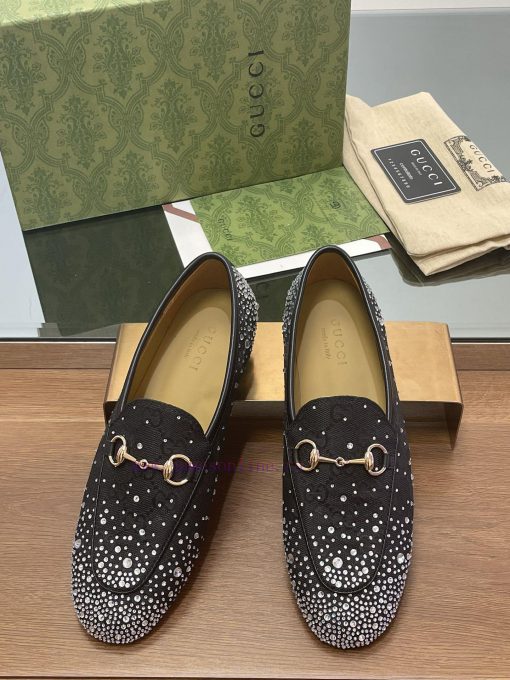 2025 early spring new Gucci Jordaan series multi facet crystal diamond loafers, aiming for t559msml0 - Image 2