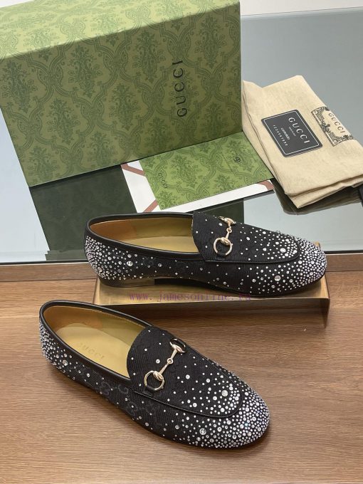 2025 early spring new Gucci Jordaan series multi facet crystal diamond loafers, aiming for t559msml0 - Image 3