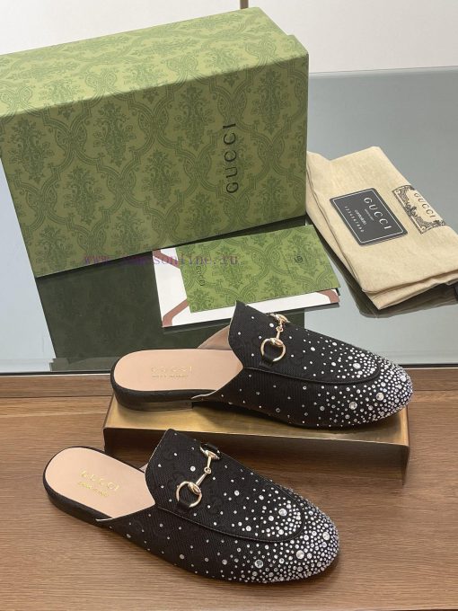 2025 Early Spring New Gucci Jordaan Series Multi faceted Crystal Diamond Le Fu Slippers, Yea3fs71kb3 - Image 2