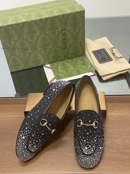 2025 early spring new Gucci Jordaan series multi facet crystal diamond loafers, aiming for t559msml0 - Image 5