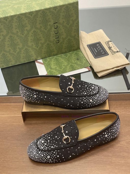 2025 early spring new Gucci Jordaan series multi facet crystal diamond loafers, aiming for t559msml0 - Image 6