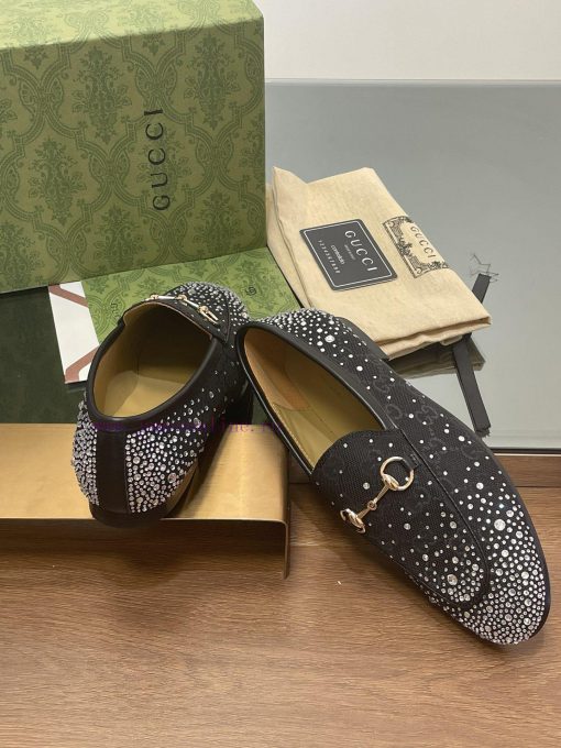 2025 early spring new Gucci Jordaan series multi facet crystal diamond loafers, aiming for t559msml0 - Image 7