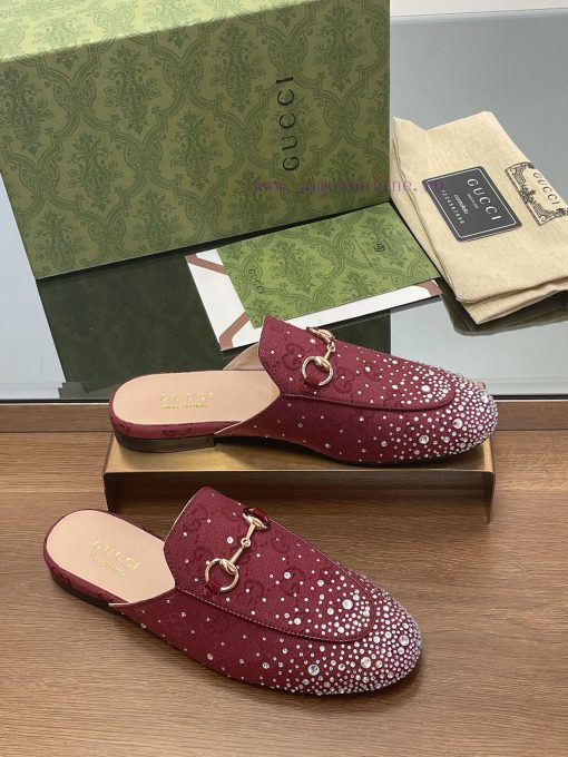 2025 Early Spring New Gucci Jordaan Series Multi faceted Crystal Diamond Le Fu Slippers, Yeag8cd425h - Image 3