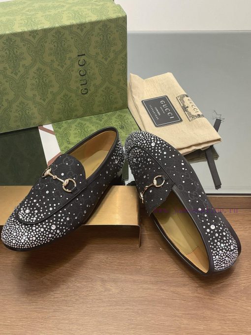 2025 early spring new Gucci Jordaan series multi facet crystal diamond loafers, aiming for t559msml0 - Image 8