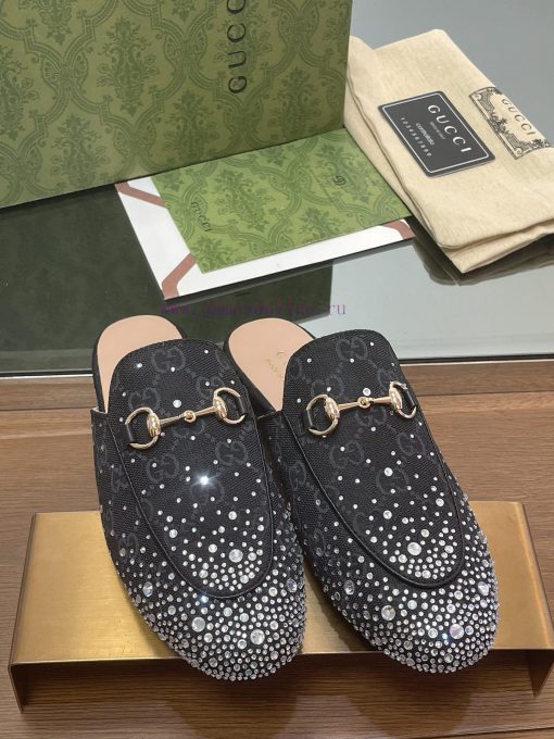 2025 Early Spring New Gucci Jordaan Series Multi faceted Crystal Diamond Le Fu Slippers, Yea3fs71kb3 - Image 7