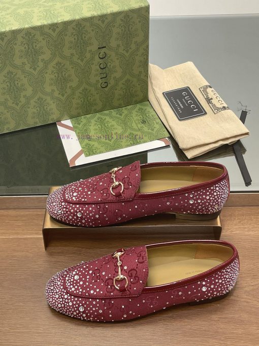 2025 early spring new Gucci Jordaan series multi facet crystal diamond loafers, aiming for t12o72sn6 - Image 4