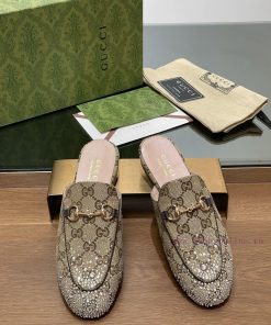 2025 Early Spring New Gucci Jordaan Series Multi faceted Crystal Diamond Le Fu Slippers, Yea3uz44rbf